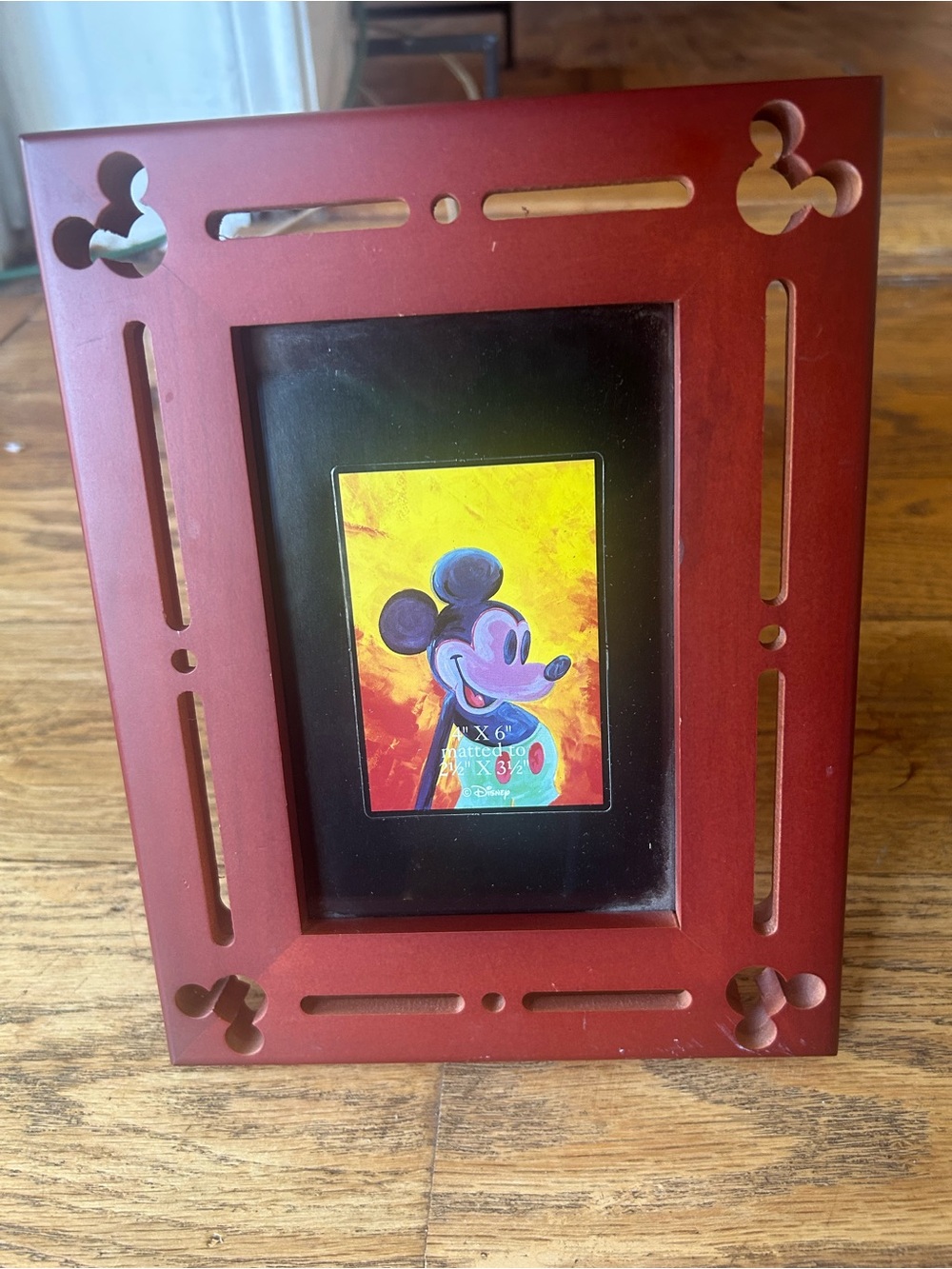 Vintage Disney Mickey Mouse Ear Beveled 5” X 7” Photo Frame